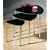 Nest of 3 Tables Trianglular Black Glass Tops with Chrome legs