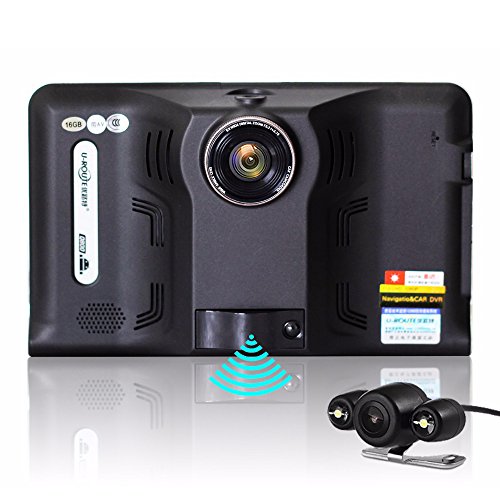 junsun 7 inch Car DVR GPS Navigation Android 1080P DVR 16GB vehicle gps navigator with Rear view camera