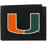 NCAA Miami Hurricanes Black Leather Billfold