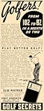 1940 Ad Golf Secrets Score Book Golfing Swing Ohio – ORIGINAL ADVERTISING – Original Print Ad