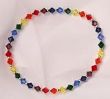 Swarovski Crystal and Sterling Silver Chakra Bracelet