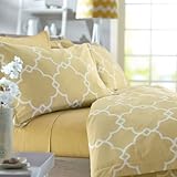 Pinzon 300-Thread-Count Lattice Duvet Cover Set - Full/Queen, Straw