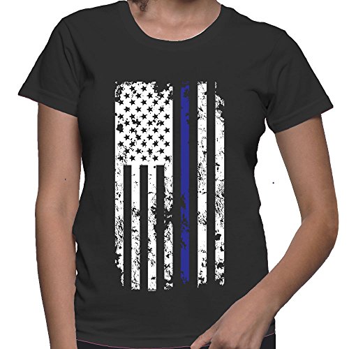 WOMENS Thin Blue Line American Flag T-shirt