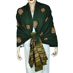 Folk Shawls Tie Dye Print Wool Accessories 80 x 35 inches