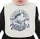 Mountain springs wolves ネクタイを有する有機ビブ Medium