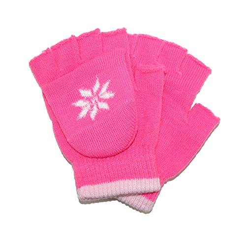 CTM® Girls Stretch Convertible Fingerless Winter Mittens / Gloves