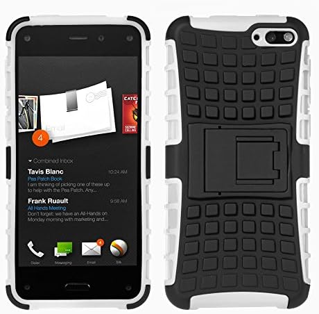 Black Rose (Tpu+pc) Robot Heavy Duty Cover Case for Fire Phone (White)