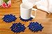 Dulce Cocina Set of 6 Large 4.5 inch Size Blue Tree Felt Coasters Wedding Decorations