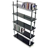 MAXWELL - 5 Tier DVD / Blu-ray / CD / Media Storage Shelves - Black
