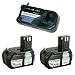 Hitachi EBM1830-2-C (2) 18V 3.0 Ah HXP Lithium-Ion Batteries w/ UC18YRL 7.2V - 18V Ni-Cd / Ni-MH / Lithium-Ion Universal Battery Charger