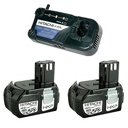 Hitachi EBM1830-2-C (2) 18V 3.0 Ah HXP Lithium-Ion Batteries w/ UC18YRL 7.2V - 18V Ni-Cd / Ni-MH / Lithium-Ion Universal Battery Charger