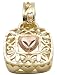 Jewelry : 14k Yellow Gold Square w/ Rose Gold Heart Pendant