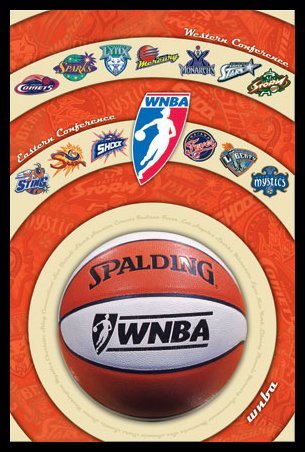 League Wnba Logos Basketball Women Teams Art White Wood-Mounted Poster Print - 24" X 36"