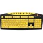 Large Print Computer Keyboard with USB Plug and Cable (Yellow with Black Letters) for Visually Impaired Individuals or Low Vision