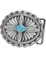 Buckle Rage Womens Western Native American Feather Metal Belt Buckle Silver