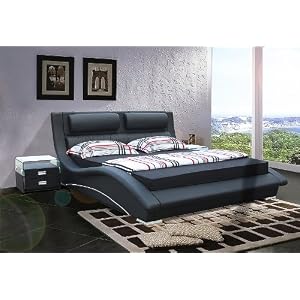 Napoli Contemporary Bed-black (Queen Size).