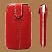 Red Soft Leather Pouch Case Cover for iPhone 4S / 4 / 3GS / iPod Touch 4G Non Magnet Pull Assist