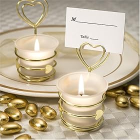Heart Design Candle Favors place Card Holders (Set of 18) by Candles