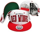 Detroit Red Wings White/Red Two Tone Plastic Snapback Adjustable Plastic Snap Back Hat / Cap