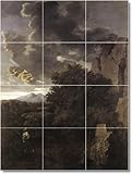 IMAGE OF Nicholas Poussin Religious Custom Tile Mural 13. 24x32 inches using (12) 8x8 ceramic tiles.