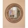 45" Bronze Gold Finish Frame Round Beveled Wall Mirror By Coaster Furniture