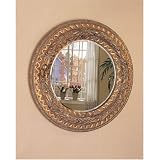 45" Bronze Gold Finish Frame Round Beveled Wall Mirror By Coaster Furniture