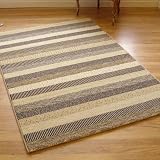 Woodstock 32743-6332 Cream, Brown & Beige Stripes Rug