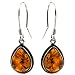 Baltic Honey Amber Sterling Silver Drops Earrings