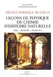 L\'école normale de l\'an III : Tome 3, Leçons de physique, chimie et d\'histoire naturelles