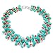 3 Strand Freshwater Pearl, Turquoise and Coral Necklace with 925 Sterling Silver Clasp 20