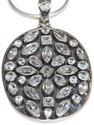 Valentine Present Pendant with Chain Sterling Silver Cut Stone Jewelry 2.25 inches