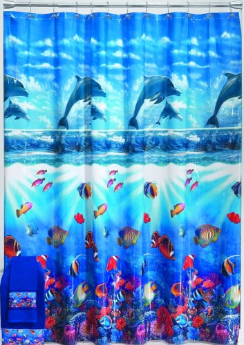 Dolphin Cove Vinyl Shower Curtain