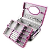 Coffret Bijoux "Tartan Ecossais" rose violet