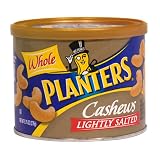 Planters Whole Cashews, Lightly Salted, 9.75-Ounce Canisters (Pack of 3)