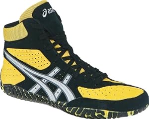 ASICS Men's Aggressor Wrestling Shoe,Yellow/Silver/Black,8 M US