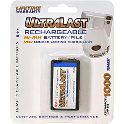 UltraLast UL9V 9 Volt NiMH Rechargeable Battery
