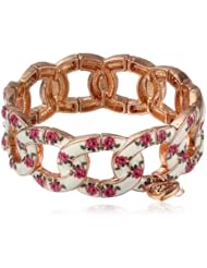 Betsey Johnson "Vintage Bows" Floral Printed Stretch Bracelet, 7.5"