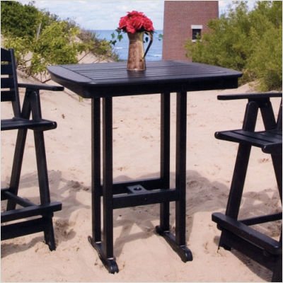 Nautical Plastic 37 in. Square Bar Table w Umbrella Hole