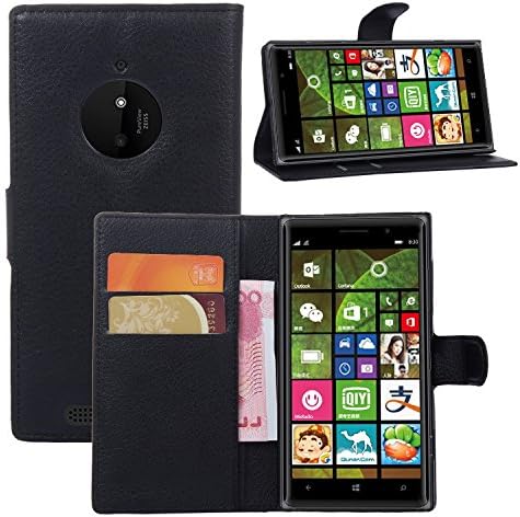Nokia Lumia 830 Case, Demomm(tm) Flip Pu Leather Case Wallet Cove with Stand for Microsoft Nokia Lumia 830 (Black)