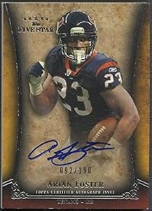 2011 Topps Five Star #FSSAF Arian Foster Veteran Auto #092/190 - NFL Autographed Football Cards
