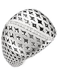 14K White Gold Pierced-Style Diamond Ring - 0.20 Ct. -- LIFETIME WARRANTY