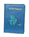 Genuine Baby Boy's Blue Leather ' My First Passport ' Holder Cover