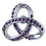 Silver Tone Purple Crystal Knot Brooch