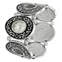 Geneva Platinum Ornate Oval Stretch Watch
