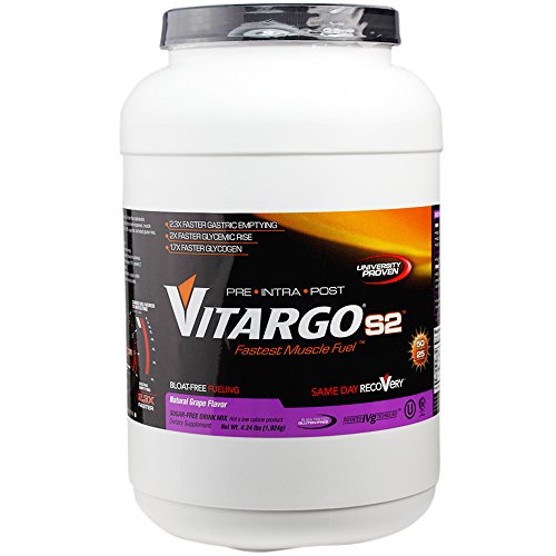 Vitargo S2 - Gluten Free Pre - Intra - Post Workout and Sport Supplement, Natural Grape 25 Serving (FFP)