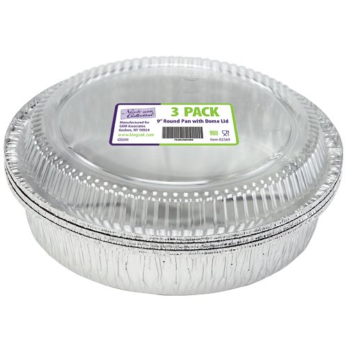 Premium Heavy-Duty Aluminum Foil Round Pan Set with Dome Lid - 9.12" (36 Packs of 3) - Perfect for Baking, Roasting, & Food Storage