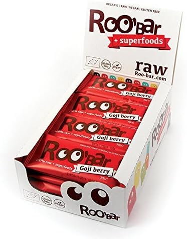 Roo'bar Organic Goji Berry Raw Superfood Bar 30g (Pack of 20) by Kurabiinica