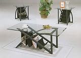 Review -999 7490 / 3pc Matte Black Metal Coffee & 2 End Tables Set w/Magazine Rack Storage
