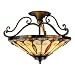 Quoizel TF1040IB Tiffany 14-1/2-Inch Jumbo Semi Flush Mount, Imperial Bronze Finish