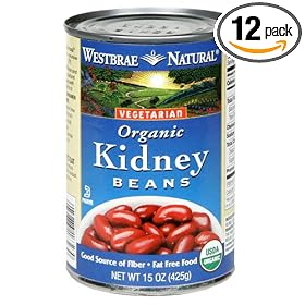 Westbrae Natural Vegetarian Organic Kidney Beans, 15 Ounce Cans (Pack of 12)